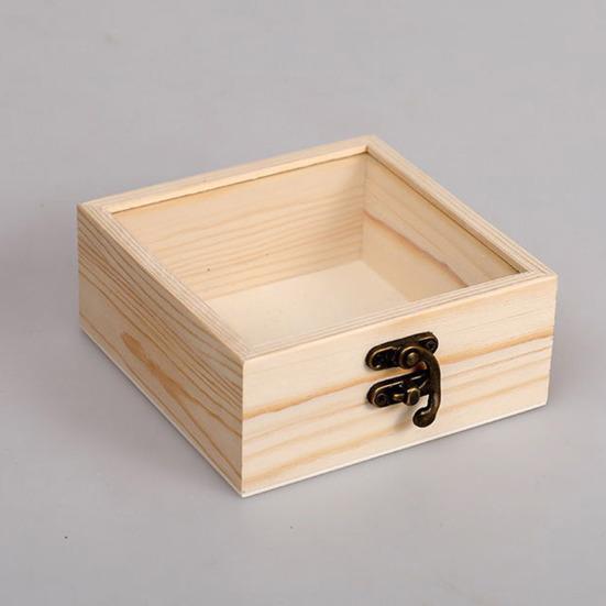 Lockable Decorative Wooden Storage Box Craft Souvenir DIY Organizer Removable Tray Dividers Gift Storage Container