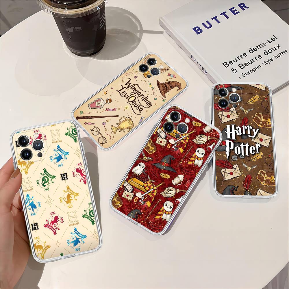 Прозрачный чехол для телефона из ТПУ Ataff Harryr P-Potter Logo для iPhone 17 11 12 13 14 15 16 Pro Max 16 Plus