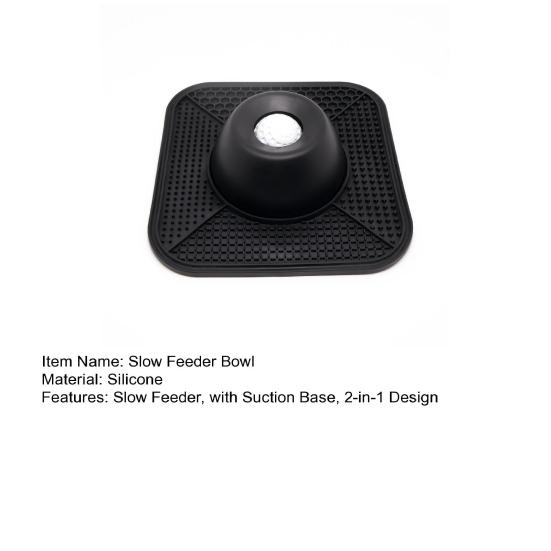 Dog Slow Feeder Bowl 2-in-1 Pet Slow Feeding Dish Silicone Pet Bowl with Suction Cup Slow Down Eating Prevent Choking Vomiting for Dogs