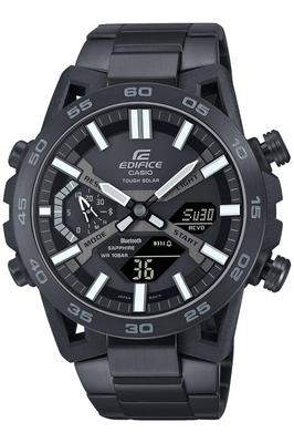 Casio Edifice SOSPENSIONE Bluetooth Солнечные часы с сапфировым стеклом и корпусом из полимера, армированного углеволокном, черного цвета, ECB-2000YDC-1BJF, Мужские,