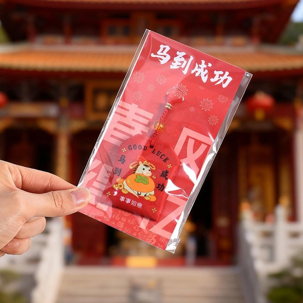 Богатство Вышитый Год Лошади Омамори Мультяшные Слова Благословения Талисманы Удачи Кавайи Креативный Мешочек Лошадь День Рождения Подарок