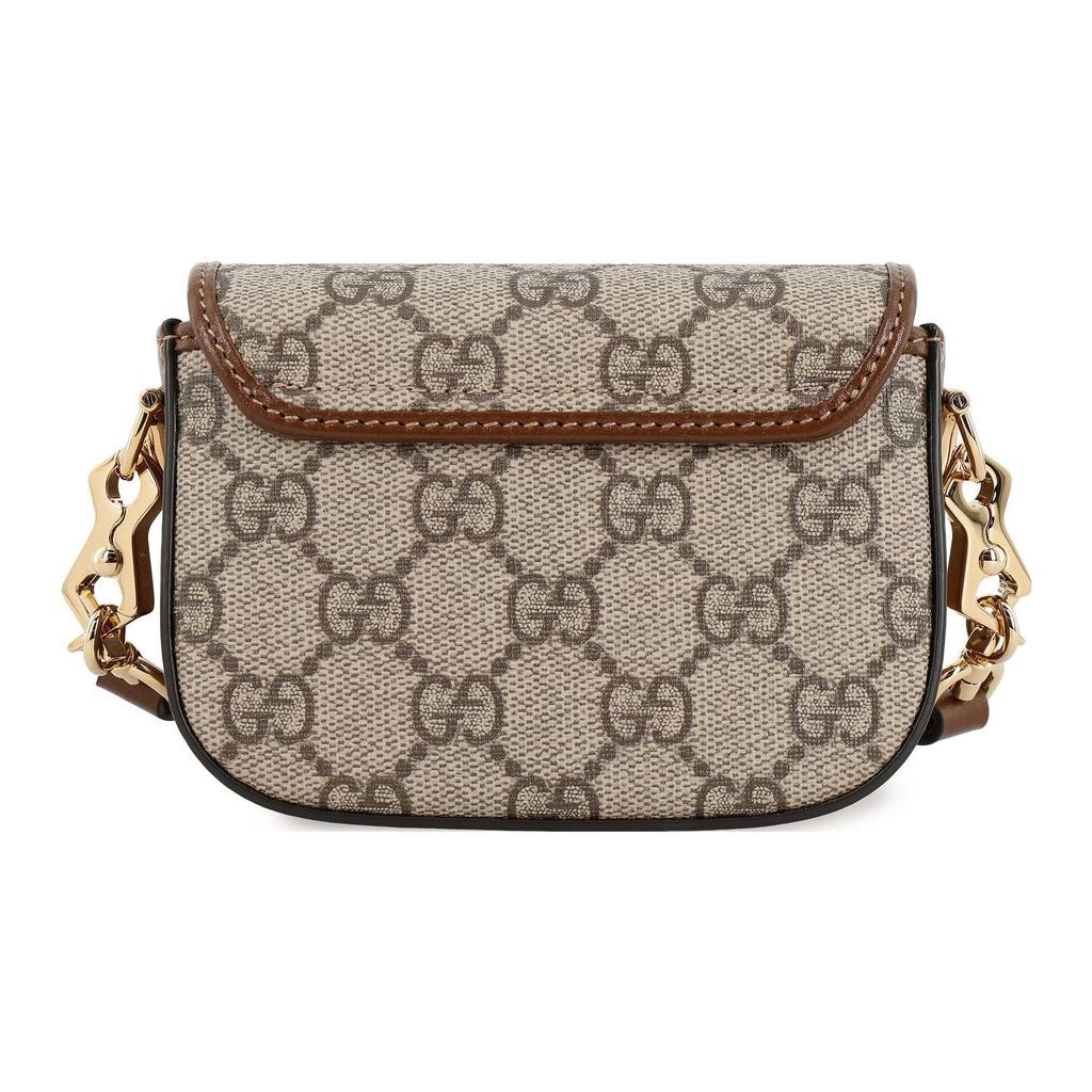 Gucci Horsebit 1955 GG Mini Bag Brown Leather Red Green Web Gold Hardware Daily Use 699760-HUHHG-8565