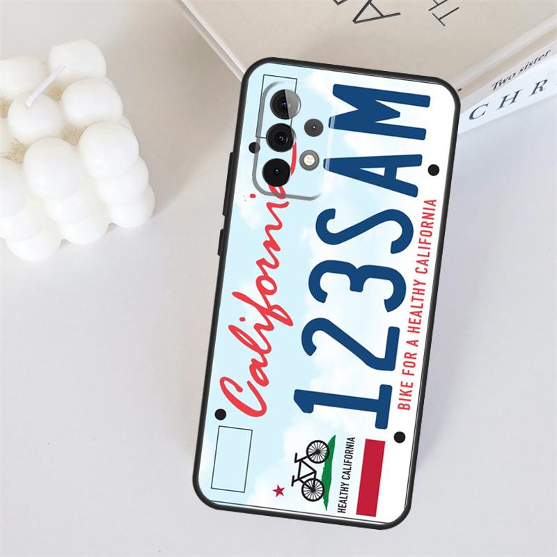 USA LICENSE NUMBER PLATES For Samsung Galaxy A05 A06 A16 A26 A54 A34 A14 A22 A32 A52 A55 A35 A15 A53 A13 A36 A56 Case