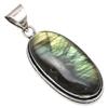 Pendant Shiney Labradorite Gemstone Handmade Silver Jewelry 2"
