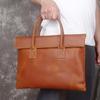 Men's Crazy Horse Leather Horizontal Handbag - Genuine Leather Business Casual Laptop Bag