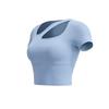Niche hollow design yoga top women's folds close waist and look thin with chest pad running training quick-drying short-sleeved women's summer