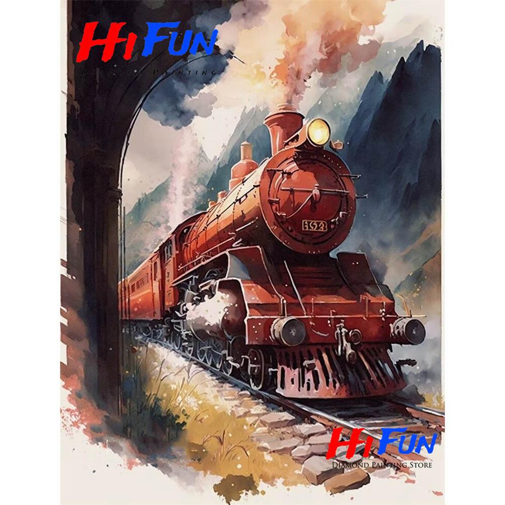 Паровозик Алмазная мозаика Постер поезда Harris Express для детской комнаты Декор своими руками Мозаичная вышивка Милые подарки 2026