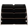 Wooden MultiSlot Storage Rack Office Supplies Desktop File Organizer for Home Office(Black )