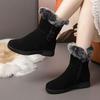 Мягкая подошва, удобные зимние ботинки, женские ботинки на плоской подошве с толстой подошвой, короткие ботинки с подкладкой и утолщенные, большие хлопковые ботинки для Северо-Востока, нескользящие, зимн
