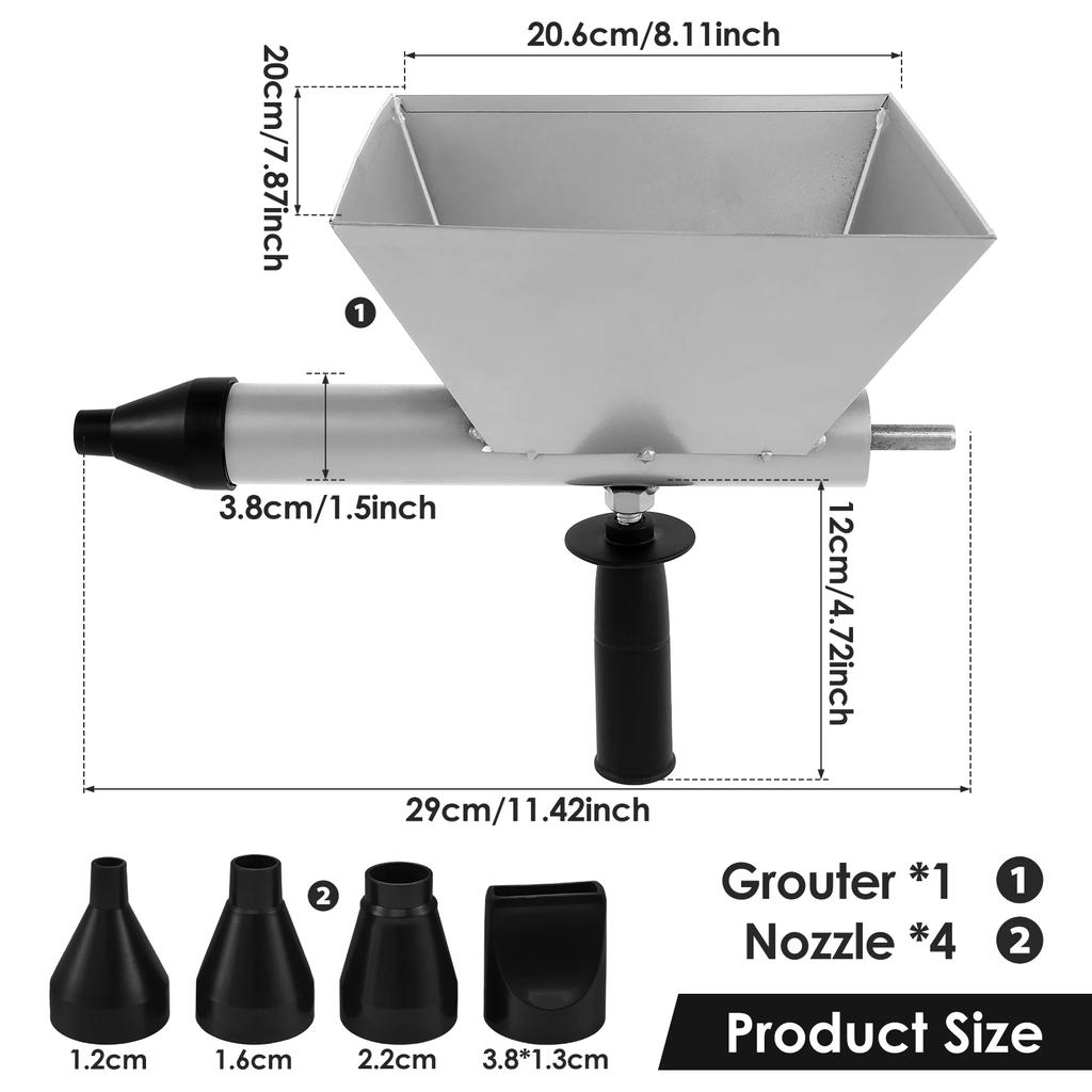 Electric Mortar Grouting Machine, Sturdy Steel Cement Grout Caulking Machine, High Hardness Mortar Applicator Grouting Tool