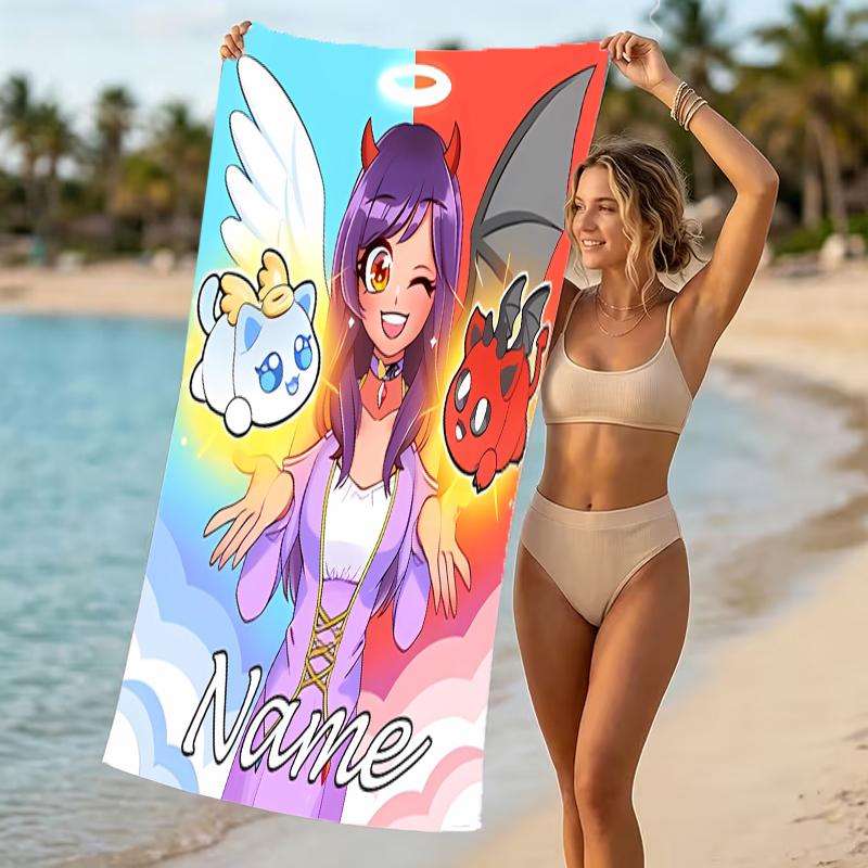 Customizable personalized beach towels Aphmau themed designs.Suitable for the beach, yoga, sports;ideal as beach accessories