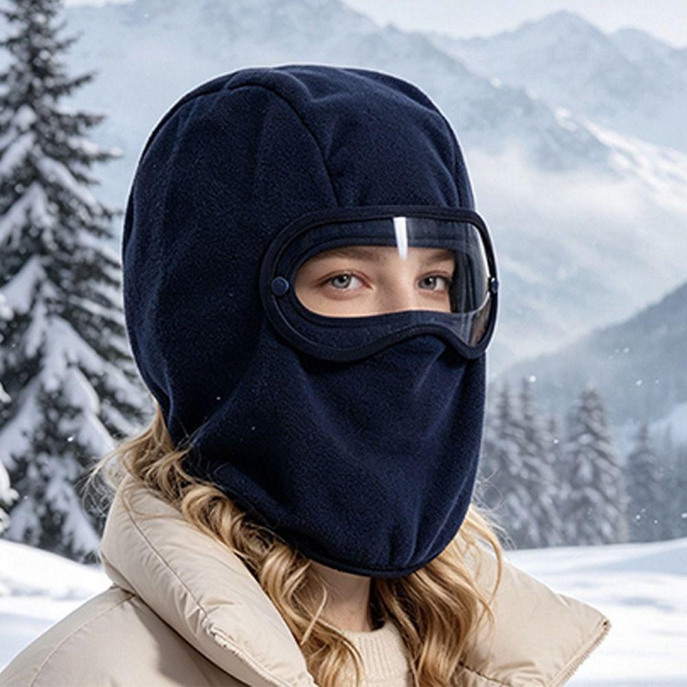 with Clear Eye Shield Winter Balaclava Fleece Shield Caps New Cycling Cap Winter