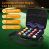 16 Holes Billiard Balls Bag with Carry Handle and Shoulder Strap Pool Ball Storage Case Sponge Padded SnookerBilliard Organizer