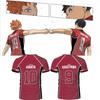 Японское аниме Haikyuu Фукуродани Красная Косплей Футболка Мультяшный Костюм Мужская Футболка с Коротким Рукавом Старшая Школа Карасуно Парни