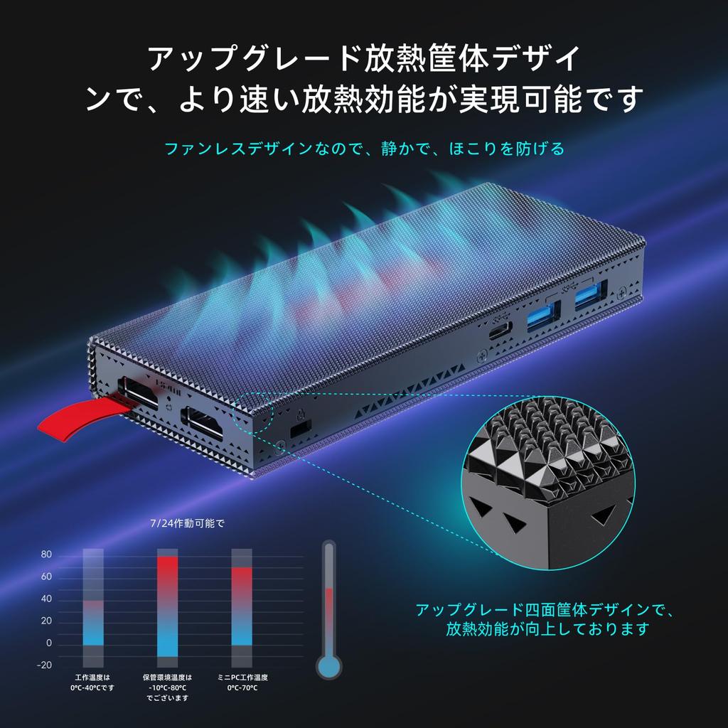 HiMeLE PCG02 Pro Stick PC Безвентиляторный Мини-ПК Alder Lake N100 к Микро-ПК 8 ГБ 128 ГБ Мини-компьютер Маленький Настольный ПК Двойной HDMI 4K VESA для Офиса (до 3,4 ГГц)