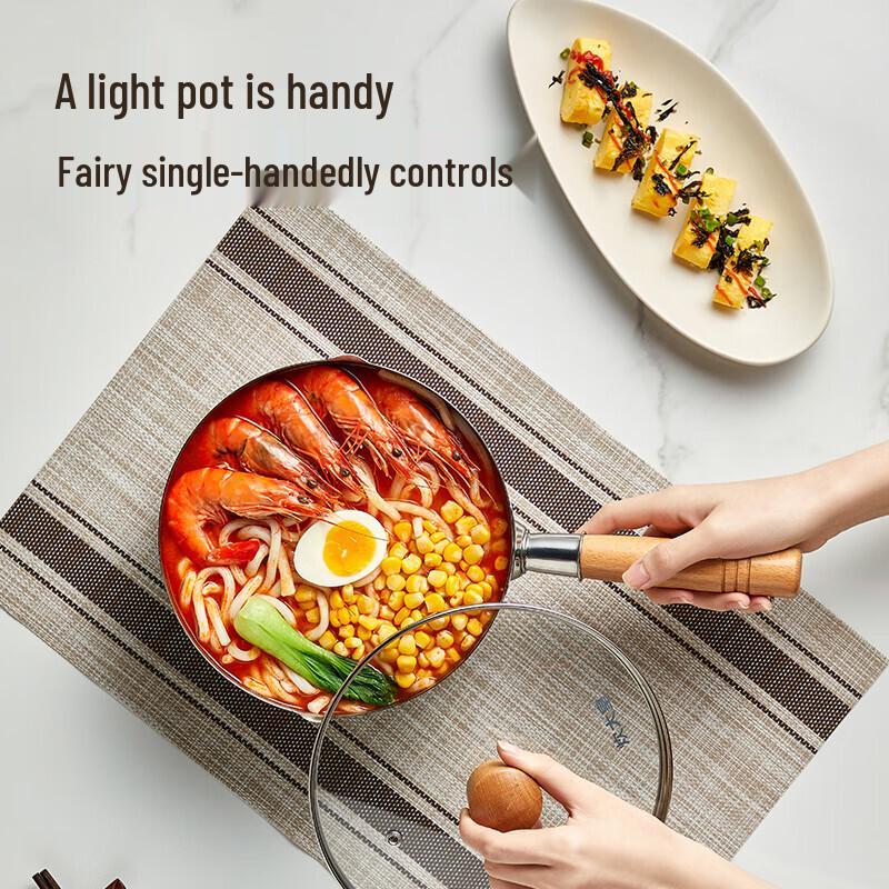 COOKER KING Japanese Stainless Steel Yukihira Milk Pot 22cm with Lid