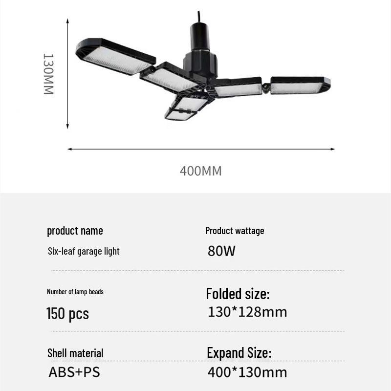 2023 King Kong Деформируемый Светодиодный Гаражный Свет, 5+1 Складная Высокомощная Лампа для Склада