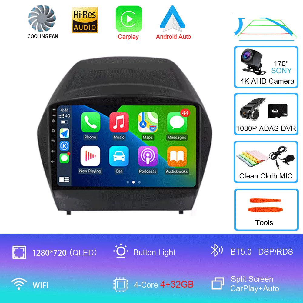 Для HYUNDAI TUCSON IX35 2012 2013 2014 2015 8Core 4G WIFI Android 14 Автомобильный мультимедийный стерео DVD-плеер Навигация GPS Радио