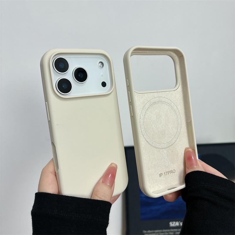 Магнитный Чехол из Жидкого Силикона для For Iphone 17 Air 16 1 14 Plus 13 12 Pro Max Для Чехол с Большим Отверстием под Камеру Ударопрочный Чехол