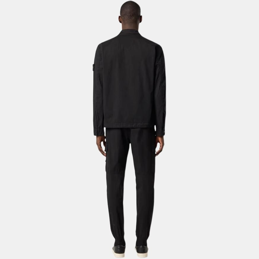 STONE ISLAND Поношенная куртка с молнией для мужчин, черная K1S1512000-32S00WN-V0129