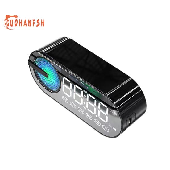 Портативная Bluetooth-совместимая колонка 5.0 с великолепными зеркальными часами, улучшенными басами и захватывающим стереозвуком — беспроводная колонка