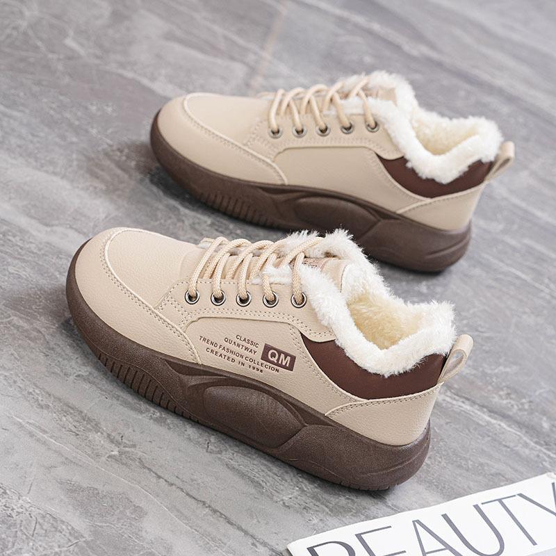 Женские мохнатые зимние теплые дутики с толстой подошвой, на платформе, противоскользящие, для ношения на улице, для отдыха, тренировок, спортивная обувь, хлопковые сапоги