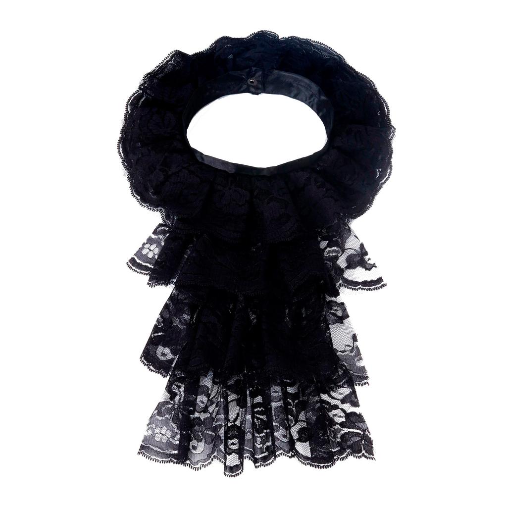 Элегантный жабо-воротник, многослойный кружевной воротник для маскарадов, вечеринок, косплей-мероприятий, воротник, костюмное шейное украшение, для всех возрастов