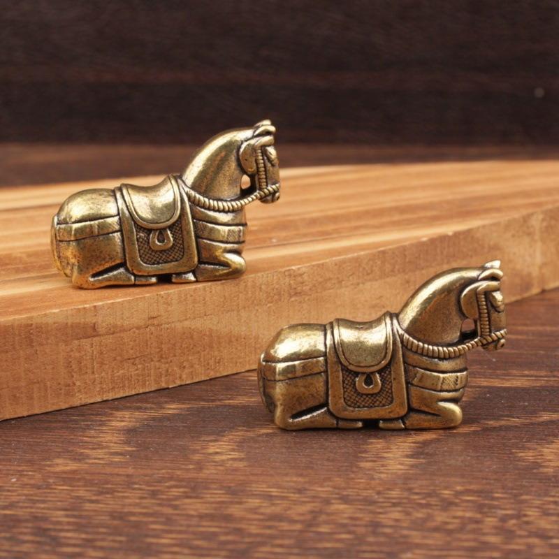 Horse Year Figurine, One Of The Twelve Zodiac Horse Statues, Brass Horse Desktop Ornament, Living Room Table Sculpture