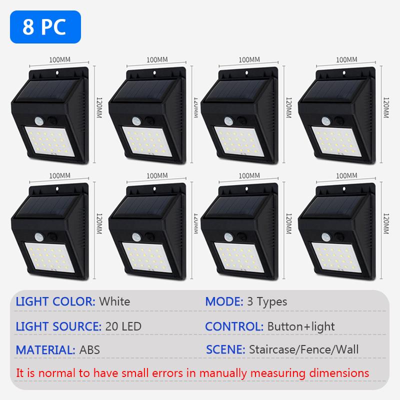 Современный светодиодный настенный светильник на солнечных батареях, уличный PIR-датчик движения, водонепроницаемый светильник, украшение двора, освещение для садового ограждения, дорожки