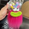 Cute Antenna Beeping Lips Long Hair Monster Car Keychain Pendant Book Bag Pendant Plush Doll Gift
