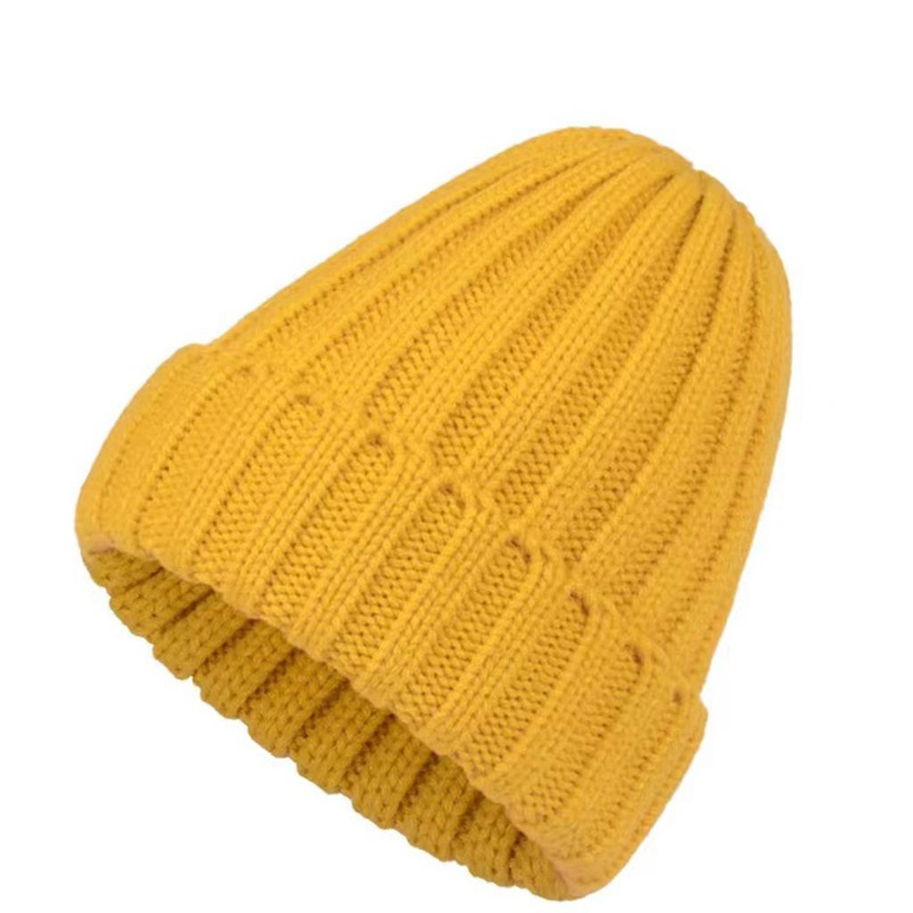Thickened Knitted Yarn Hat With Flanged Solid Color Pointed Hat, Fashionable And Versatile, Warm Couple's Hat