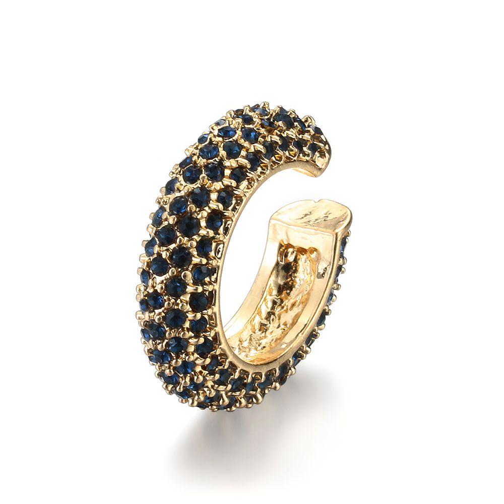 Подарок без пирсинга, без пирсинга, серьги со стразами, серьги-манжеты с фианитом, серьги-манжеты с кубическим цирконием