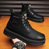 Итальянские мужские повседневные кожаные ботинки 2024 года, новые классические дизайнерские нескользящие ботинки на плоской подошве, ботинки на платформе с круглым носком и резиновыми шнурками