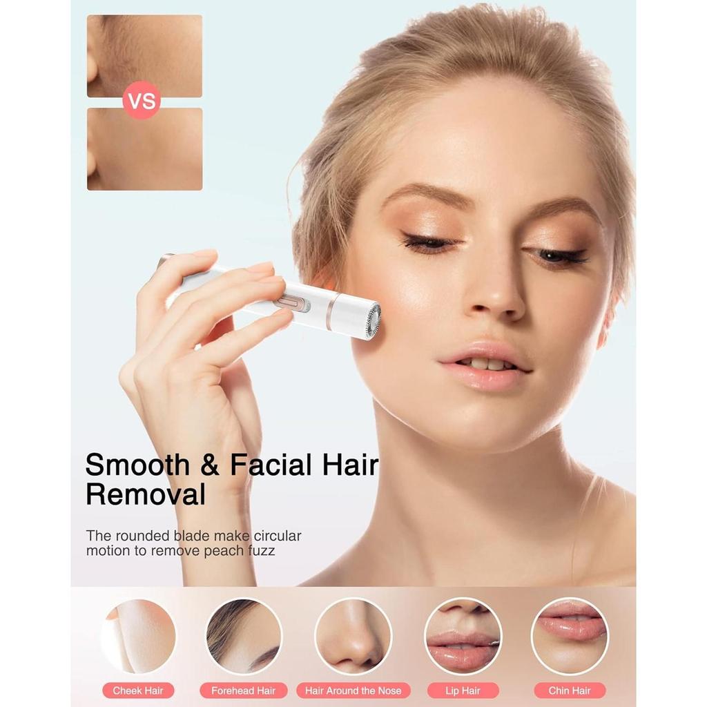 Facial Hair Removal for Women, 5 In 1 Electric Razor for Women, Painless Eyebrow Trimmer Bikini Trimmer Hair Remover Kit