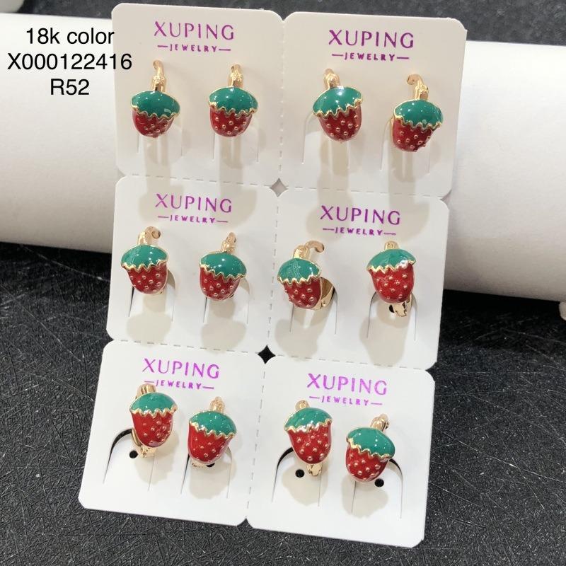 Ювелирные изделия Xuping, серьги-гвоздики, серьги-клипсы из сплава с покрытием k-цвета, с мульти-цирконами, в европейском и американском стиле, модные и универсальные серьги.