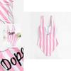 Fashion Summer Women One Piece Swimsuit Slim Backless Playsuit Striped Bikini
