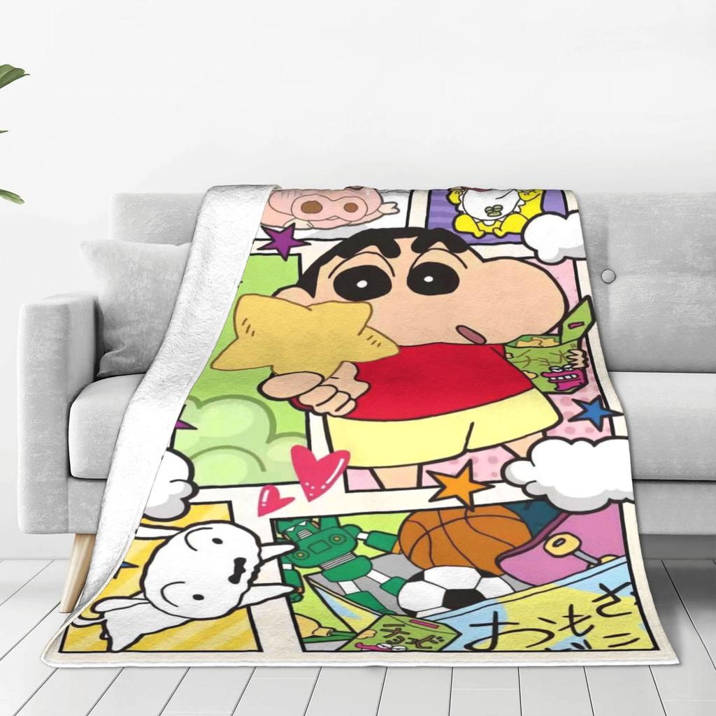 Плед Крейн Шин-чана и друзей Качественный Теплый Плед Зима Детский Диван Кресло Диван Кровать Эстетичное Покрывало