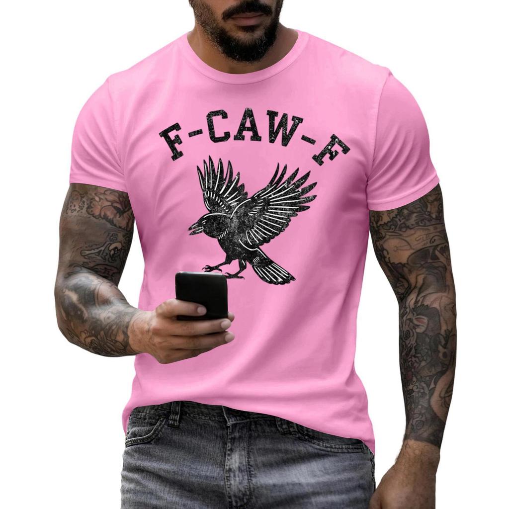 Men's Fashion Casual Printed Short Sleeve Round Neck Pullover Tops