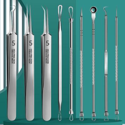 Ультратонкий Нет. 5 ячеек, зажим для прыщей, угрей, игла от прыщей из нержавеющей стали, пинцет, салон красоты, инструменты для очистки пор, ухода за лицом