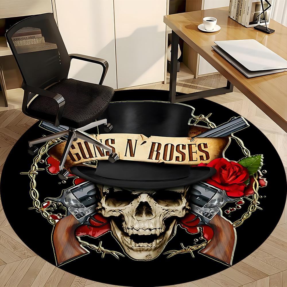 1pc Guns N' RosesChair Carpet for Office, Non-slip, Soft and Durable Office Rug for Interior Decoration, Perfect for Office yy250925152