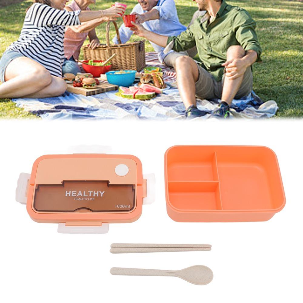 1000ml Lunch Storage Container 3 Compartment Food Container Portable Thermal Lunch Box For Office