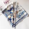 90 Silk Large Scarf for Women - Spring Autumn Fashion 100% Mulberry Silk Printed Satin Scarf