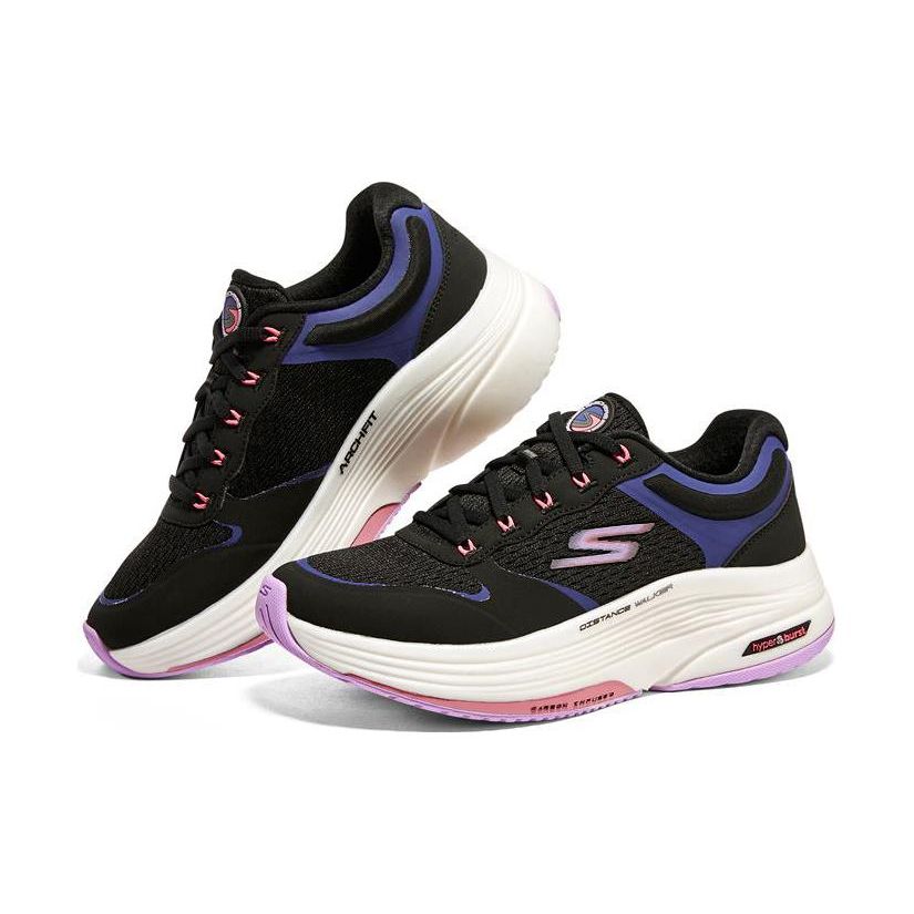 Skechers Go Walk Distance Walker Низкие спортивные повседневные кроссовки Женские кроссовки Черный 125130-BKLV