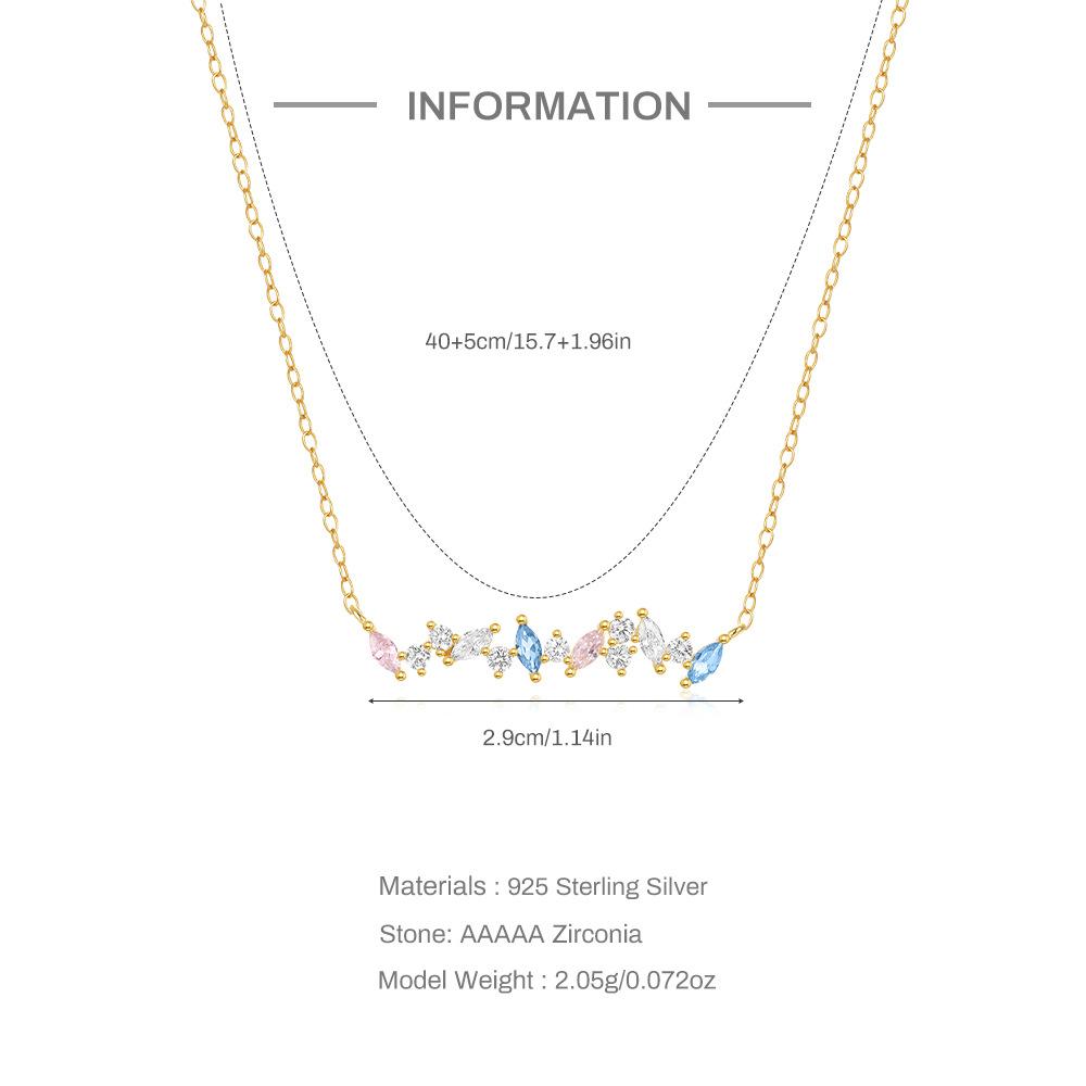 Стильное и простое ожерелье-ключица из стерлингового серебра 925 пробы с инкрустированными бриллиантами в виде конского глаза для ежедневного ношения