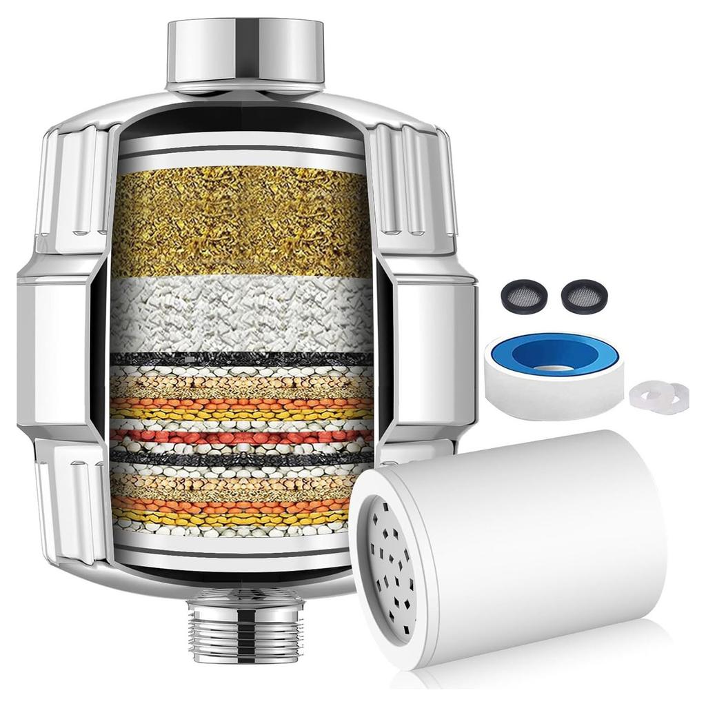6 Pack 20 Stage Shower Filter Cartridges for Hard Water High Flow Refill