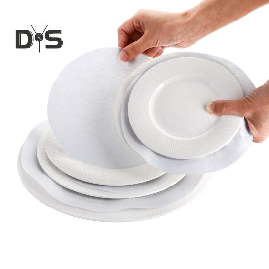 Plate Felt Set 60pcs Dividers 3 Sizes Thick Round Stackable Cookware Pan China Dish Separators Pads Mats Protectors Kitchen Supplies