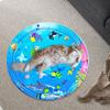 Коврик для сенсорной игры с водой для кошек Сенсорный коврик для воды с рыбками Интерактивная игрушка для щенков и малышей Надувная подушка с воздушным насосом для дивана и пола