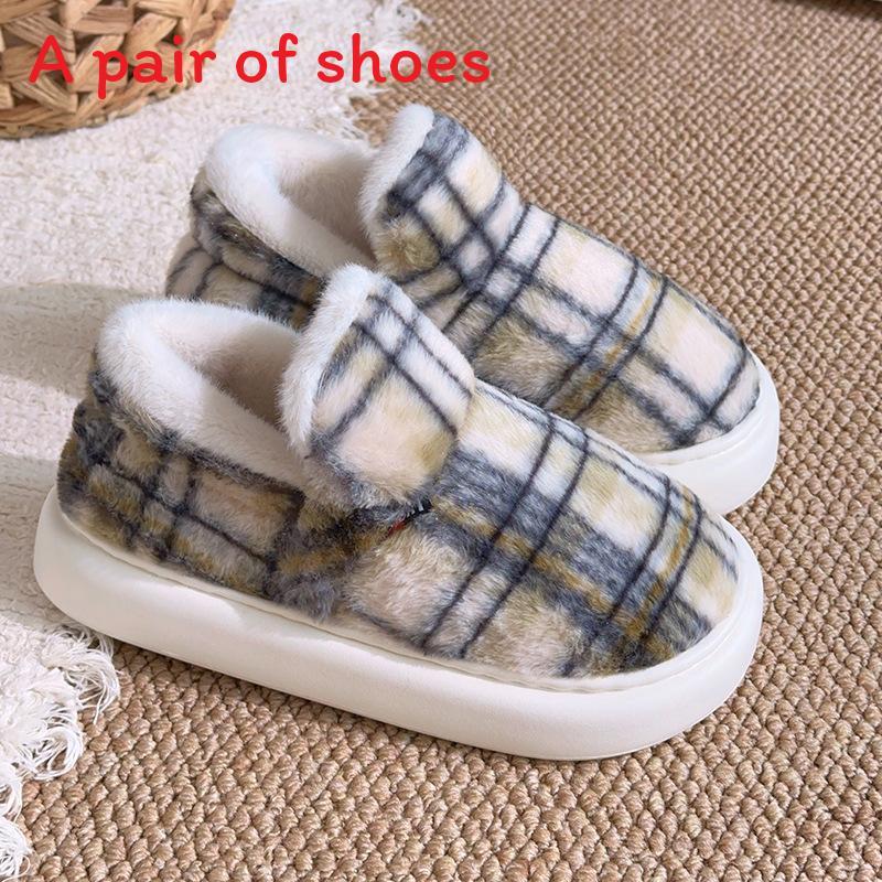 Vintage Cotton Slippers For Adults With Eva Outsole Antislip Warm Indoor Use
