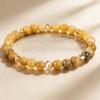 Браслет из натурального камня цитрина, изготовленный вручную, с бусинами 6 мм, браслет-цепочка для пары, парный