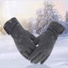 Simple Velvet Gloves Five Finger Cycling Driving Gloves Full Finger Mittens  Girls